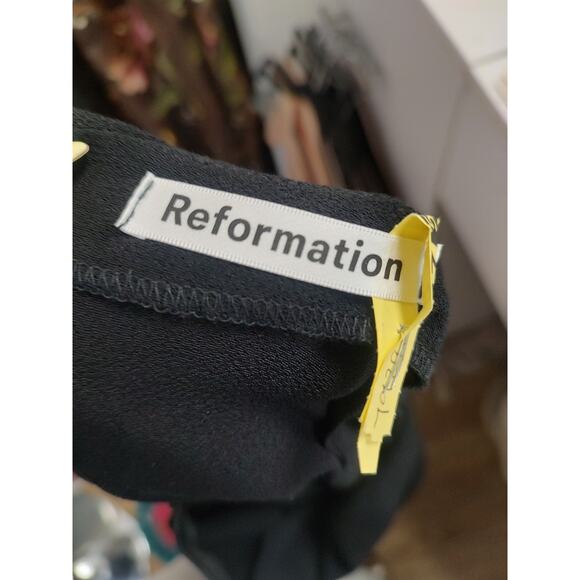 Reformation Midi Dress Size 10 Black Cutouts - Picture 13 of 15